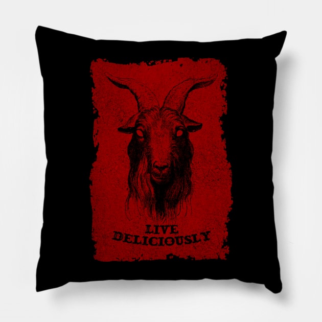 Black Phillip Pillow by MondoDellamorto