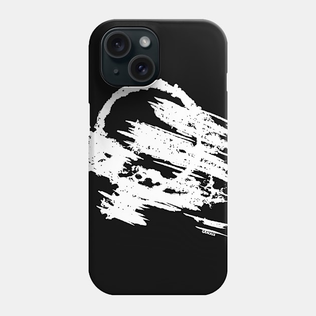 Abstract Ink Smear (White Version) Phone Case by Jan Grackle