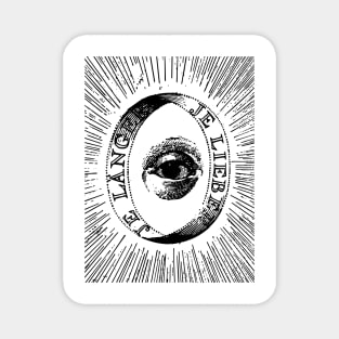 Black and White Alchemic Eye Illustration Magnet