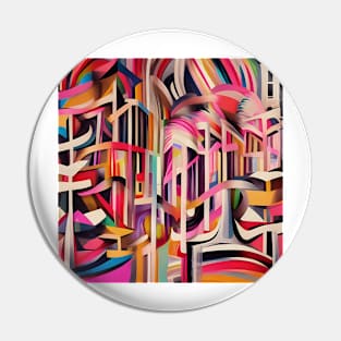 Colorful Fiesta Abstract Pin