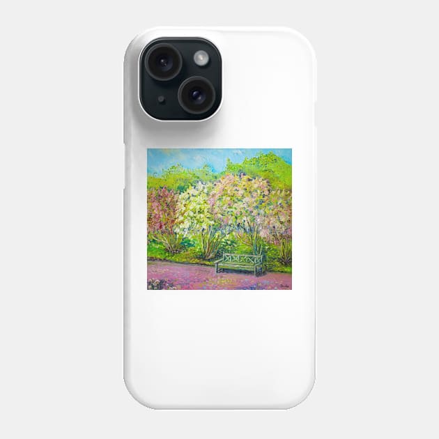 Bench in the lilac park Phone Case by NataliaShchip