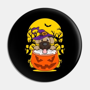 Halloween Puppy Wizard Cute Dog Obsessed Pin