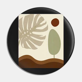 Minimal Modern  Abstract Shapes Abstarct Leaves Warm Tones  Design Pin