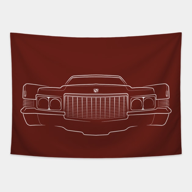 1970 Cadillac - front stencil, white Tapestry by mal_photography