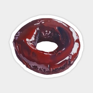 Double Chocolate Donut painting (no background) Magnet