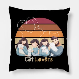 Cat Lovers Family Pillow