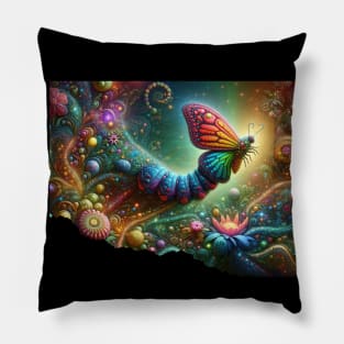 Majestic Caterpillar to Butterfly Transformation, Life continues Pillow