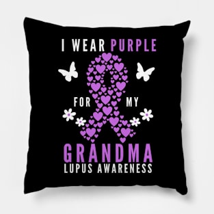 I wear purple for my grandma lupus awareness Pillow