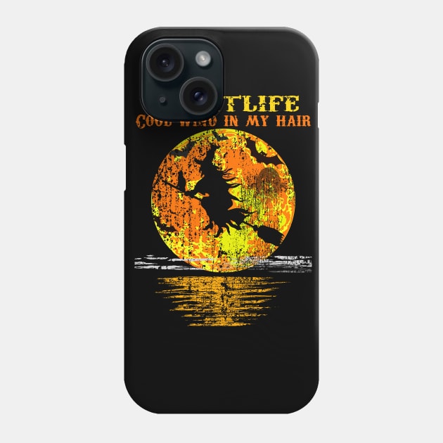 Haloween Witch Feel Cool Wind In My Hair Phone Case by UranusArts