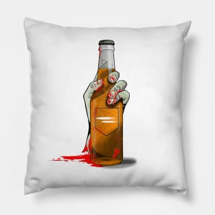 Zombie Hand Double Tap on White Pillow