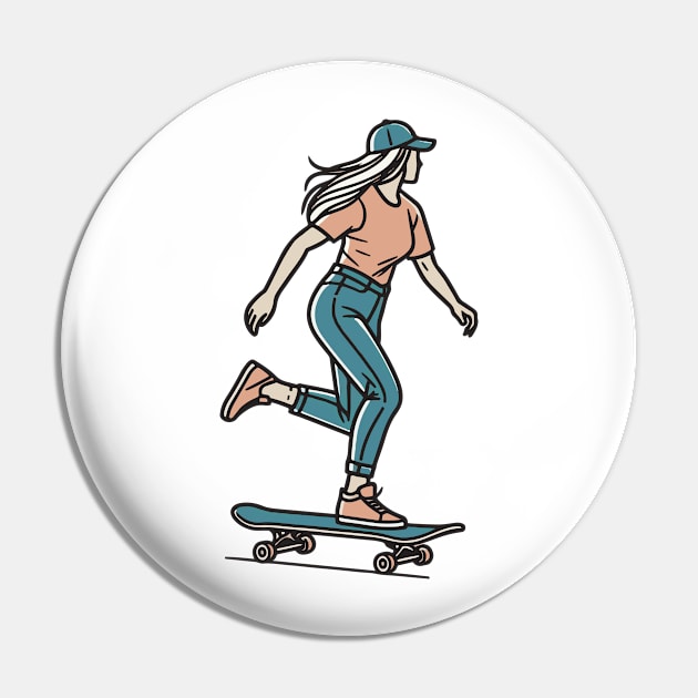 Skater Girl Pin by Green Dreads