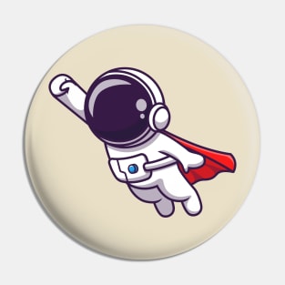 Cute Astronaut Super Flying Cartoon Pin