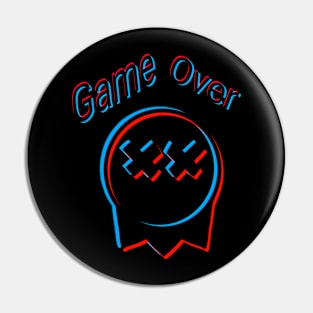 Game Over shirt design Pin