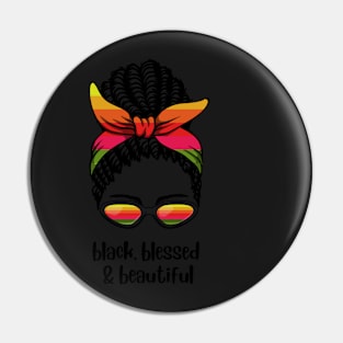 Playful Afro Black Woman Messy Bun Pin