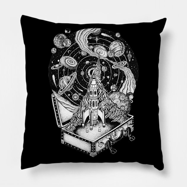 Space travel adventure Pillow by ruta13art