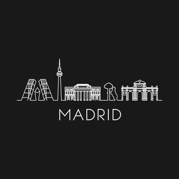 Madrid Skyline by Printadorable