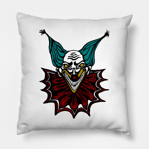 Creepy Clown Pillow by Killer Rabbit Designs