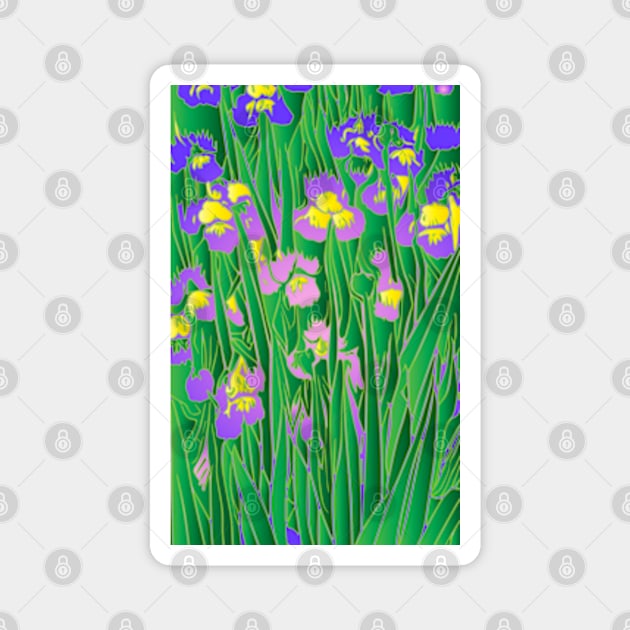 Field of Irises Magnet by ArtFactoryAI