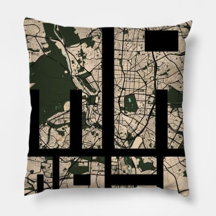 Madrid, Spain City Map Typography - Vintage Pillow