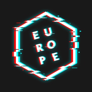 EUROPE POLYGON GLITCH T-Shirt