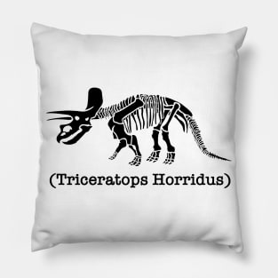 Tricera Fossil in Black Pillow