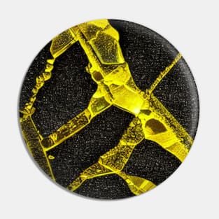 With pattern yellow & black, broken glass pattern, abstract Pin