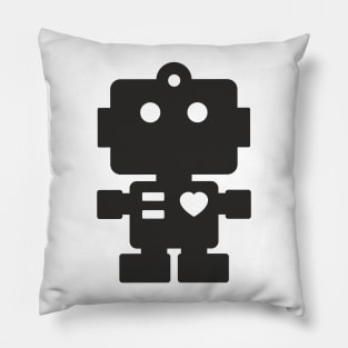 Cute Black Robot Pillow