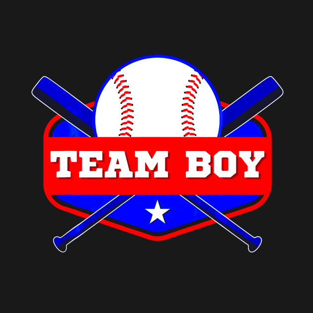 Baby Gender Reveal Party Baseball Team Boy  Team Blue by Vigo