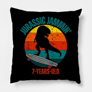 Jurassic Jammin' 7-Years-Old Boys Birthday Party Dinosaur Theme Pillow