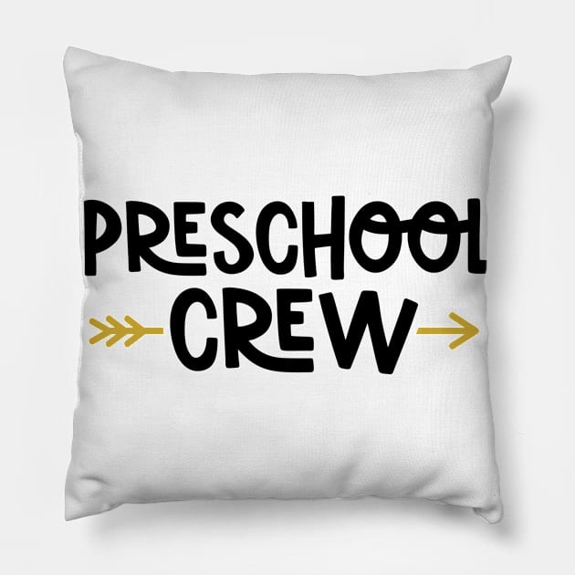 Preschool Crew Funny Back to School Kids Pillow by ThreadSupreme