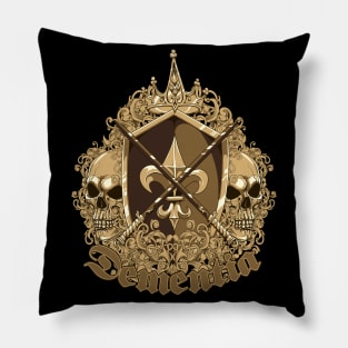 Cool Illustration Of Skull Coat Of Arms Pillow