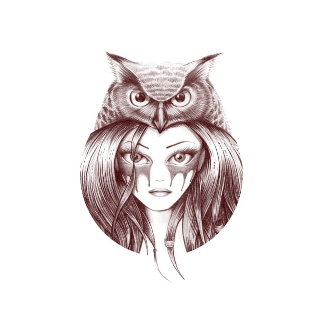 Owl Totem Girl by DarkIrisDesign