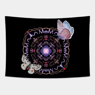 Butterfly and mandala IV Tapestry