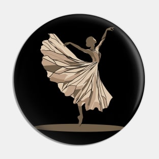 Beautiful ballerina in a golden dress, ballerina vector illustration, tiptoe pose, ballet performer Pin