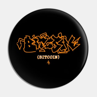 Bitcoin logo graffiti Pin