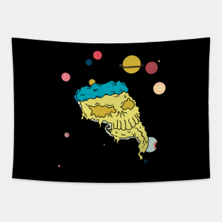 Planet Pizza Face Tapestry