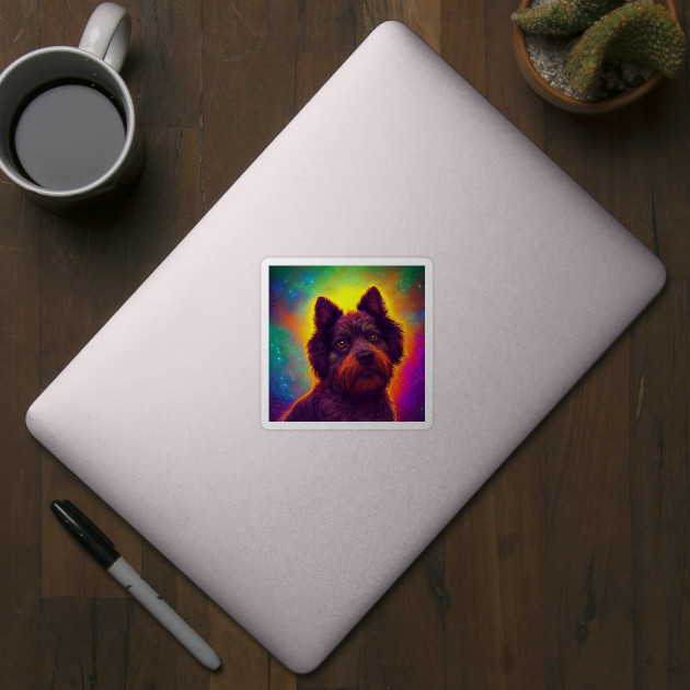 pet canvas art rainbow friends colorful design cute dog face