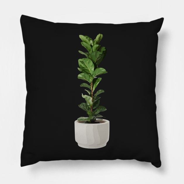 Ficus lyrata aka Fiddle-leaf fig Pillow by gronly