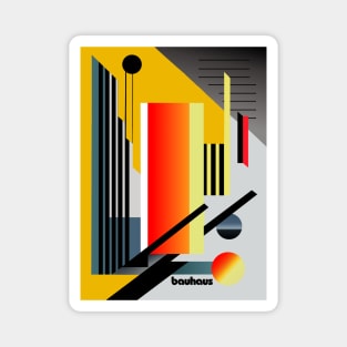 Bauhaus yellow and red artwork Magnet