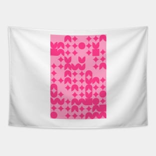 Girly Pinkish Geometric Pattern - Flowers & Stars #8 Tapestry