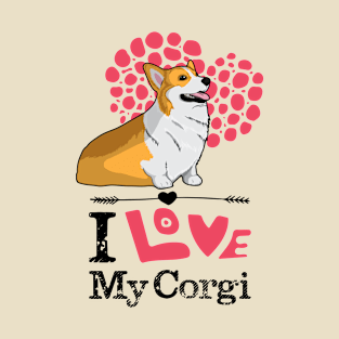 I Love Corgi White T-shirt T-Shirt