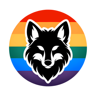 LGBTQ Pride Fox Anthro Furry Rainbow Logo T-Shirt