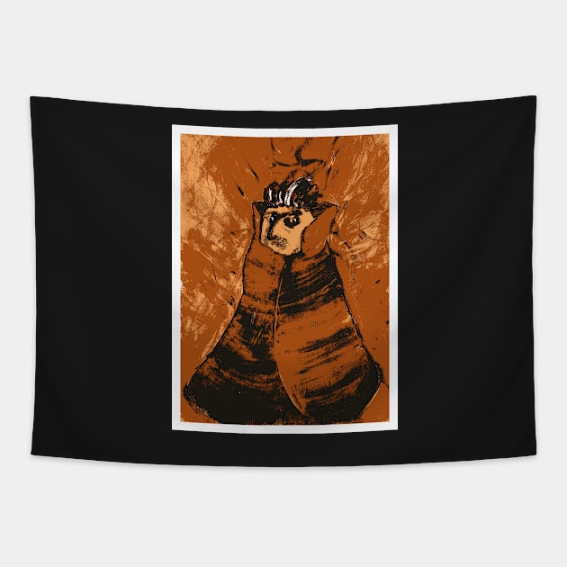 Portrait Of A Magician In Orange Tapestry by SpieklyArt