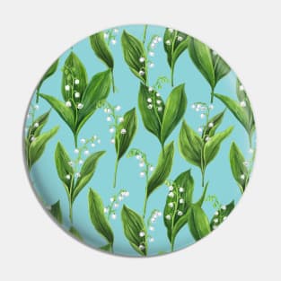 Lily of the valley on pool blue Pin