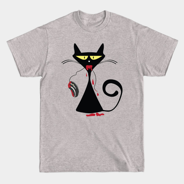 Red Blood Cat with Computer Mouse - Catshirt - T-Shirt