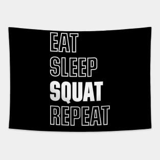 Eat Sleep Squat Repeat Gym Body Building Quote Tapestry