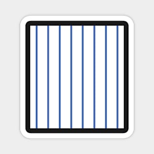 Narrow blue and white stripes Magnet