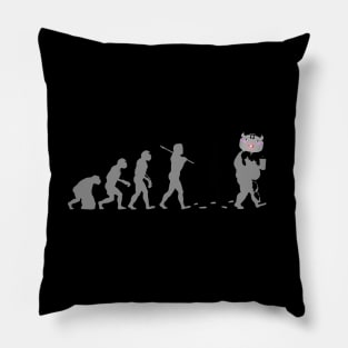 The evolution of monkeys to humans to pigs Pillow