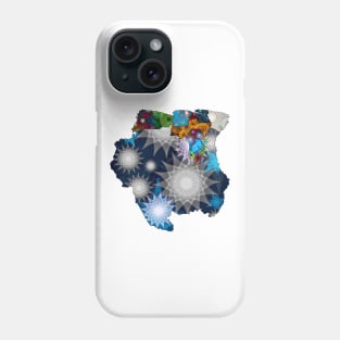 Spirograph Patterned Suriname Districts Map Phone Case