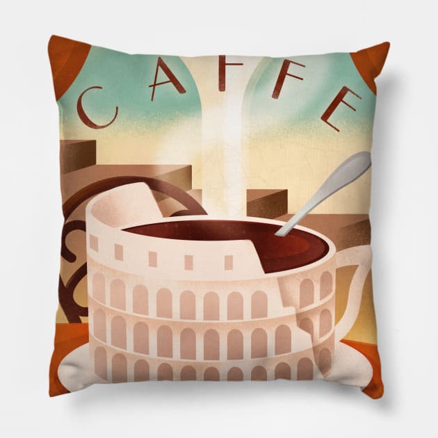 Caffe Italiano Pillow by WickIllustration